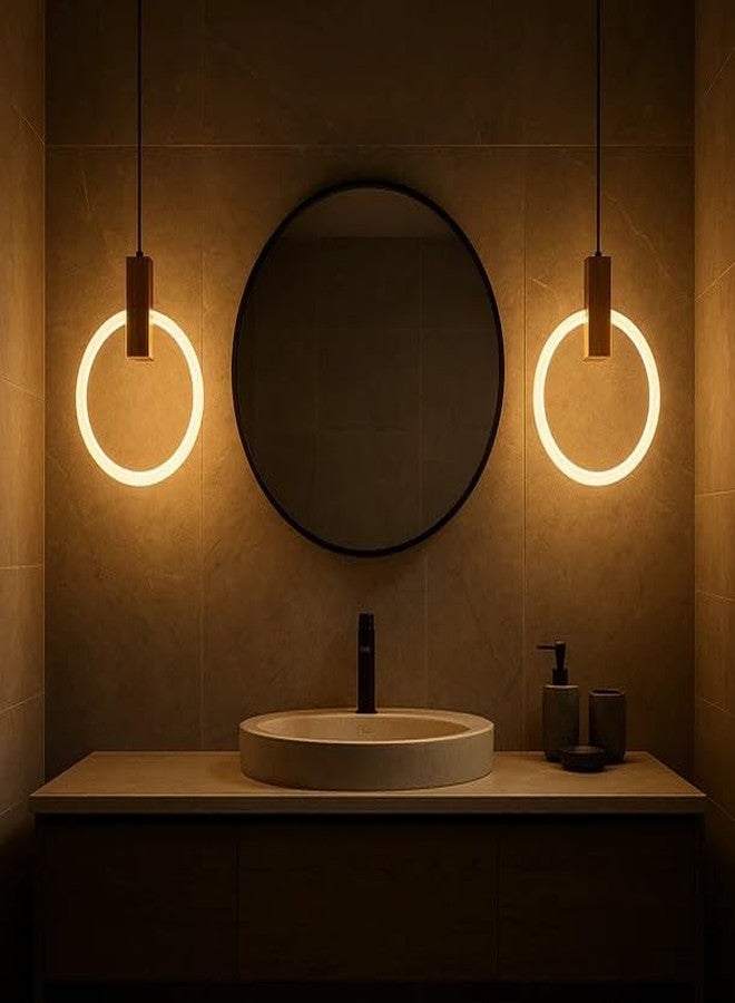 Lamp master Lampmaster Pendant Light | Hanging Lamp with Wood Accent & Warm White Glow | Ceiling Light for Dining Room, Bedroom, Living Room, Restaurants, Coffee Shop, Home & Office and Modern Interiors Pack of 2 - Image 1